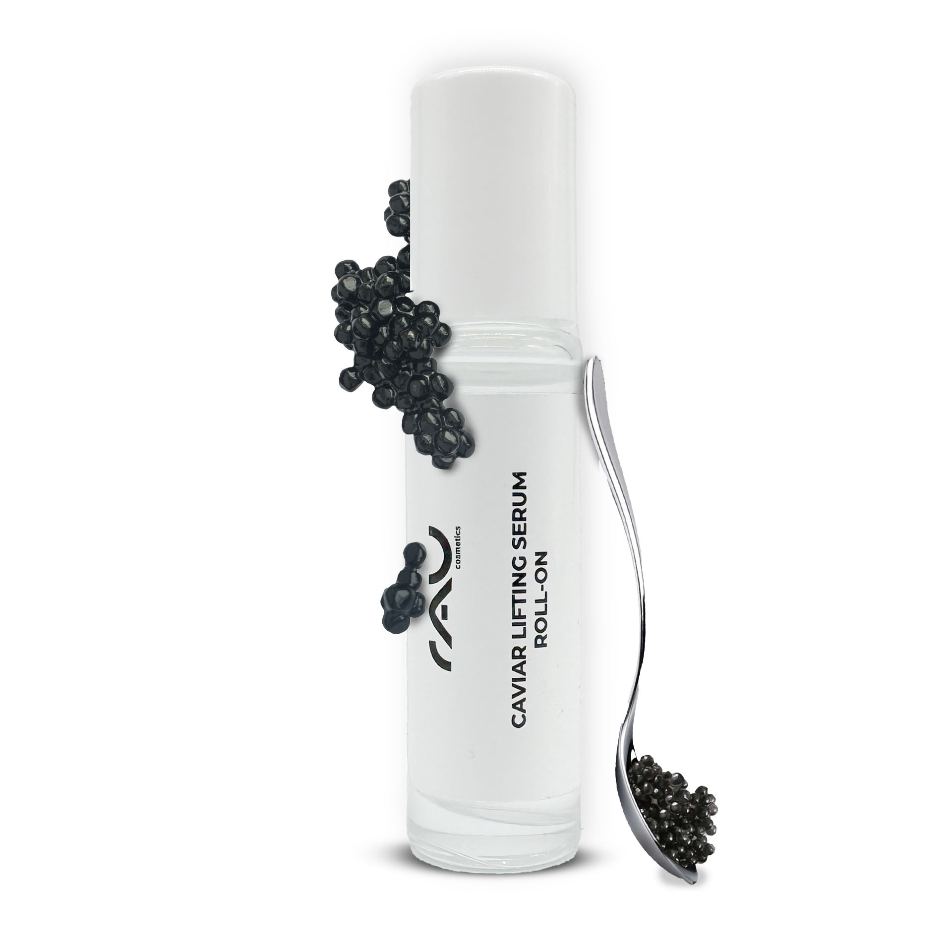 鱼子精华提拉精华液 10 毫升,含 Reproage 和鱼子精华 Roll-On-Flasche mit Kaviar-Lifting-Serum und Kaviarperlen mit Anti-Aging-Vorteilen und revitalisierenden Eigenschaften für reife Haut.