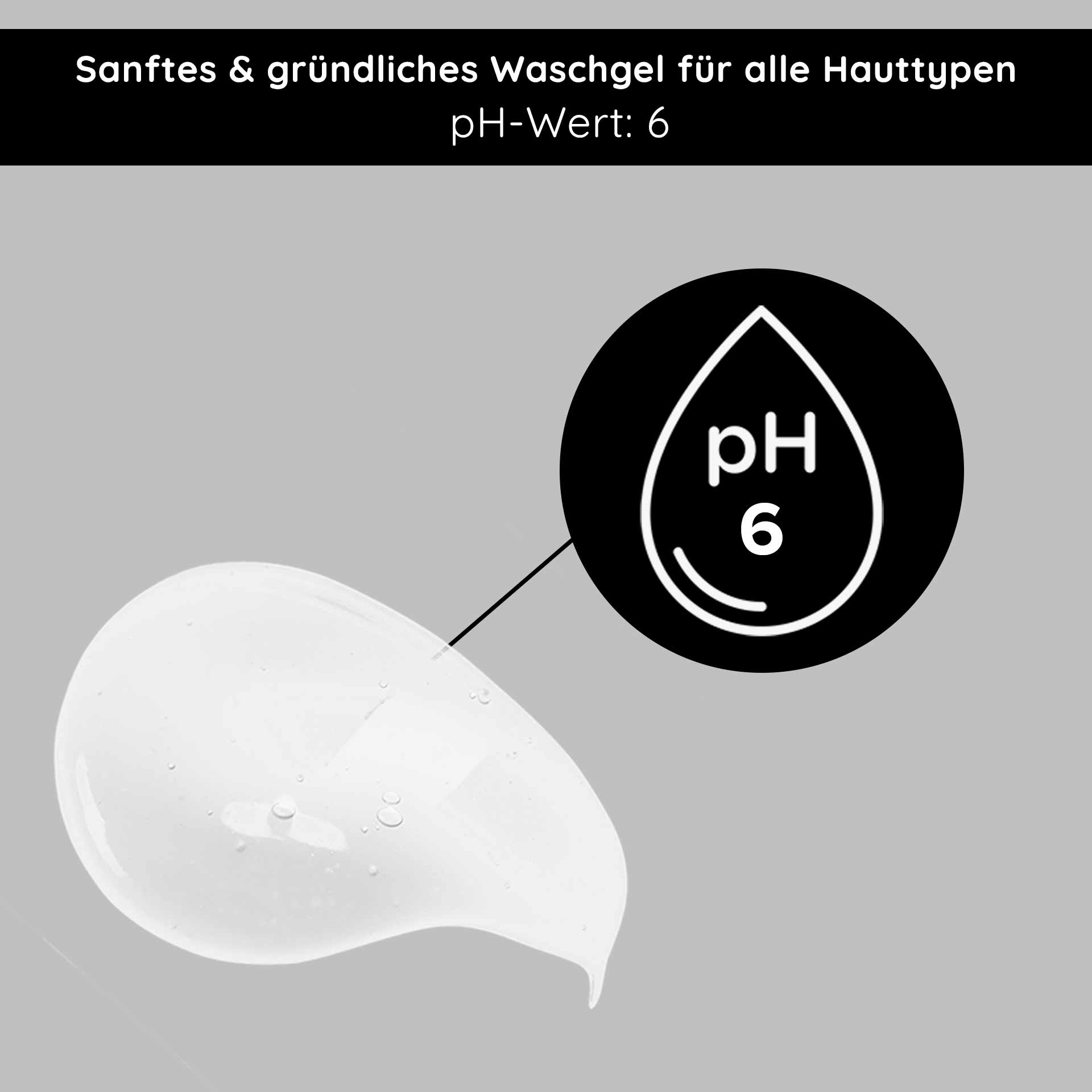 200 毫升微银洁面乳 Sanftes, transparentes Waschgel mit pH-Wert 6 für alle Hauttypen, hervorgehobene Eigenschaften zur gründlichen Gesichtsreinigung.